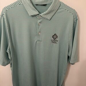 level wear Men's Teal Striped Polo Shirt